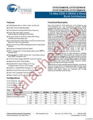 CY7C1518KV18-250BZC datasheet  